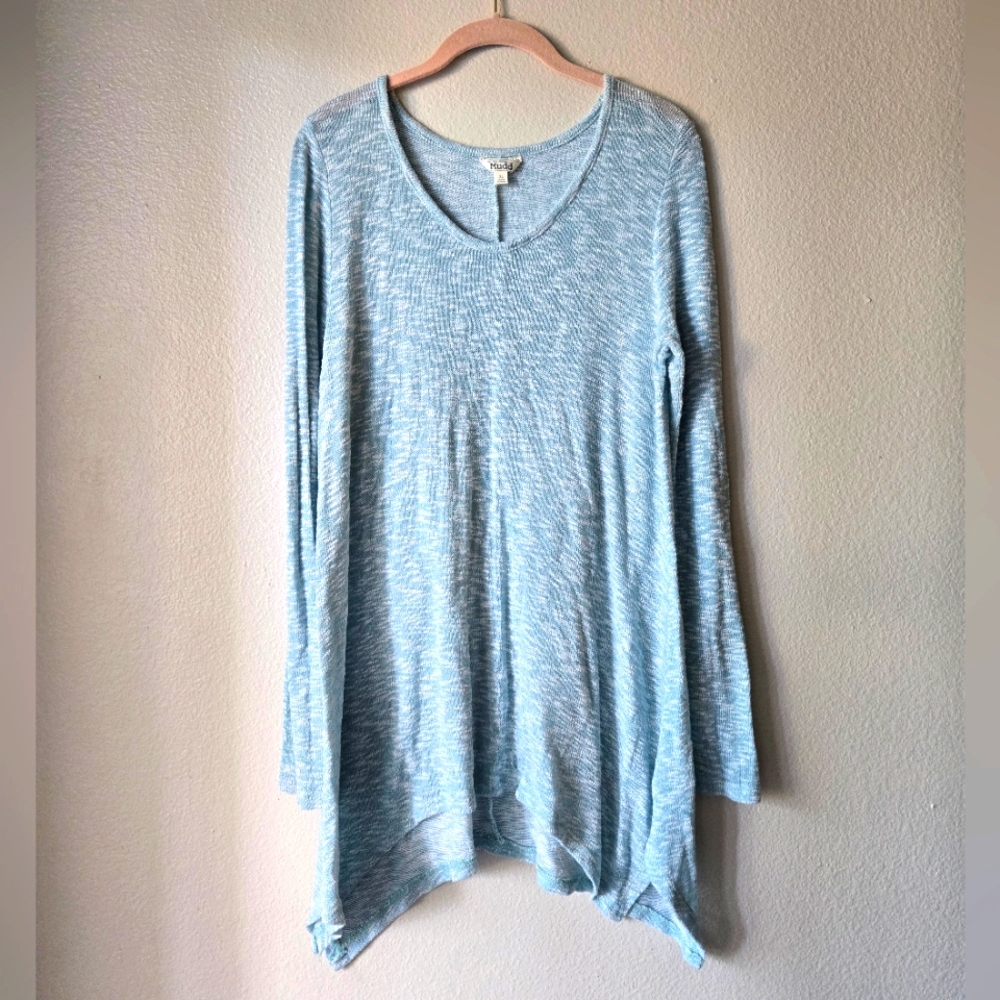 Mudd Sweater Size XL Aqua Blue Long Sleeve Pullover Lightweight Stretch Womens
